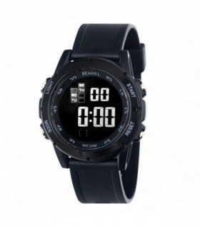Ravel Mens 3ATM Digital Sports Black Watch RDG.14.21