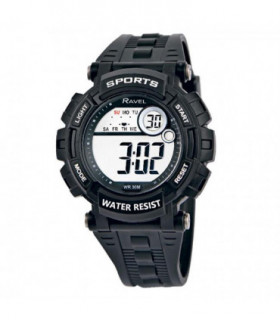 Ravel Mens 3ATM Digital Sports Black Watch RDG.14.3