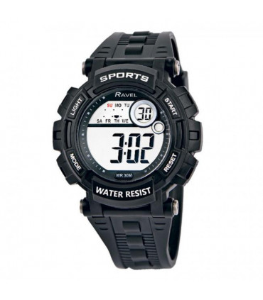 Ravel Mens 3ATM Digital Sports Black Watch RDG.14.3