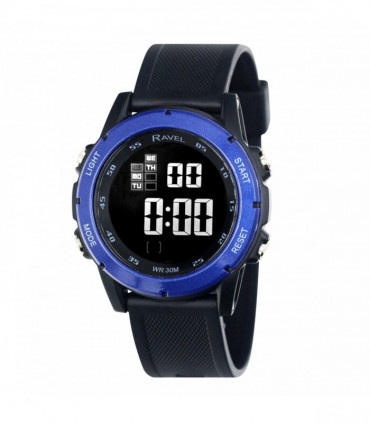 Ravel Mens 3ATM Digital Sports Black/Blue2 Watch RDG.14.22