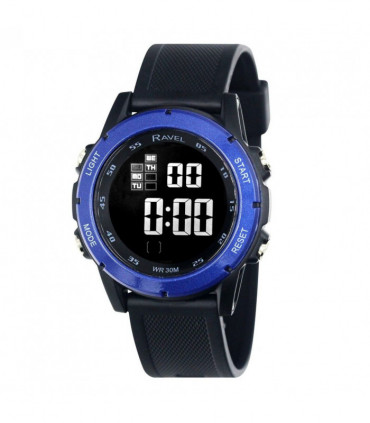 Ravel Mens 3ATM Digital Sports Black/Blue2 Watch RDG.14.22