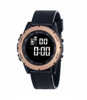 Ravel Mens 3ATM Digital Sports Black/Bronze Watch RDG.14.23