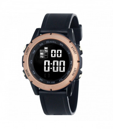 Ravel Mens 3ATM Digital Sports Black/Bronze Watch RDG.14.23
