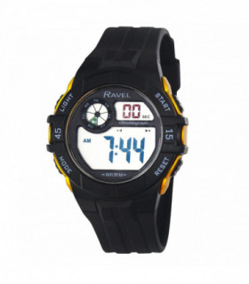 Ravel Mens 3ATM Digital Sports Black/Gold Watch RDG.14.20