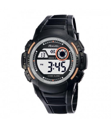 Ravel Mens 3ATM Digital Sports Black/Stone Watch RDG.14.12