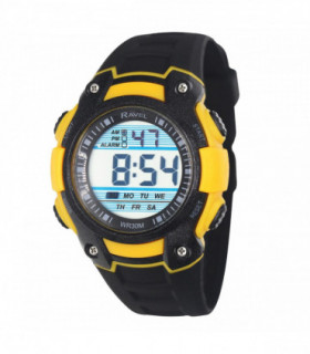 Ravel Mens 3ATM Digital Sports Yellow Watch RDG.14.17