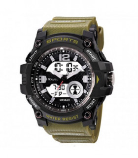 Ravel Mens Ana-Digi Dual time 5ATM Sports Khaki Digital Watch RDT.2B