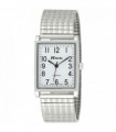 Ravel Mens Basic Classic Rectangular Silver Expander Bracelet Watch R0220.02.1