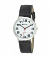 Ravel Mens Basic White Dial Black Leather Strap Watch R0105.06.1A