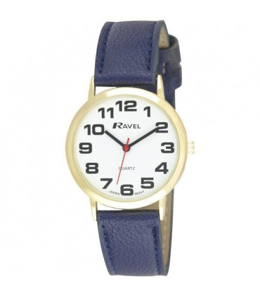 Ravel Mens Basic White Dial Blue Leather Strap Watch R0105.26.1A