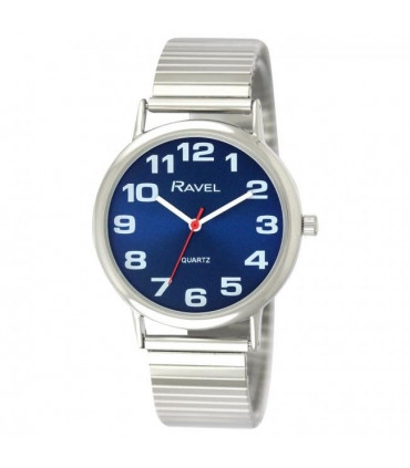 Ravel Mens Blue Dial Silver Expander Bracelet Watch R0208.46.1