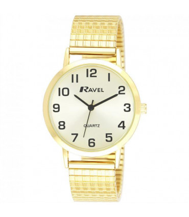 Ravel Mens Basic Slimline Soft Comfort Fit Expander Bracelet Wrist Watch R0201.11.1s