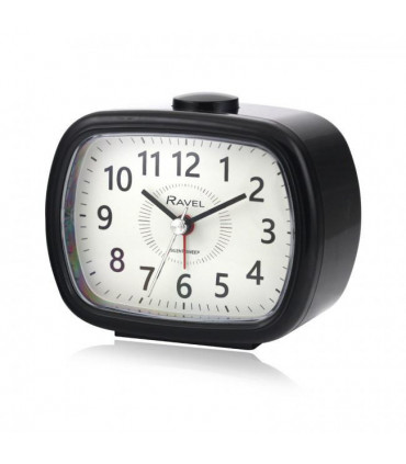 Ravel Mid sized Bedside Quartz Alarm Clock - Black RC042.3