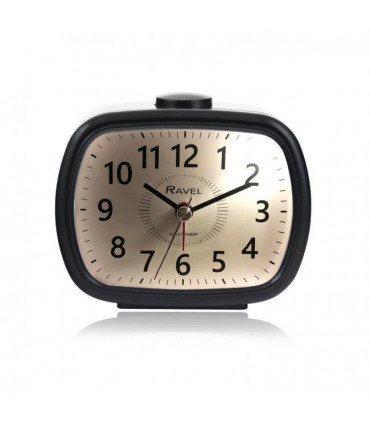 Ravel Mid sized Bedside Quartz Alarm Clock - Black RC042.3