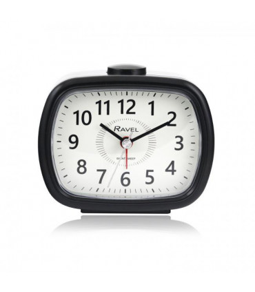 Ravel Mid sized Bedside Quartz Alarm Clock - Black RC042.3