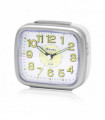 Ravel Mid sized Bedside Quartz Alarm Clock White/Silver RC044.14