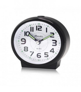 Ravel Pastille Oval Beep Quartz Alarm Clock Black RC046.3