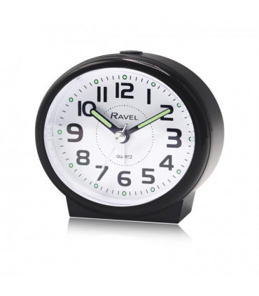 Ravel Pastille Oval Beep Quartz Alarm Clock Black RC046.3
