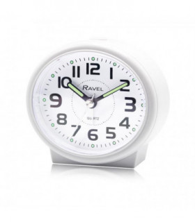 Ravel Pastille Oval Beep Quartz Alarm Clock White RC046.4