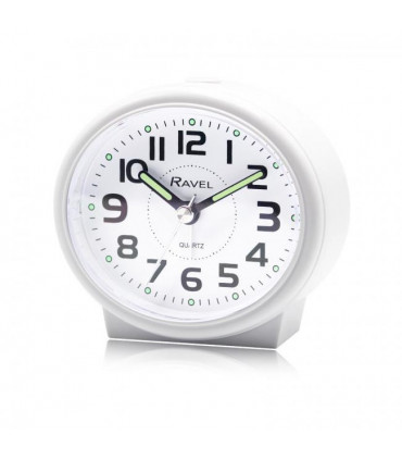 Ravel Pastille Oval Beep Quartz Alarm Clock White RC046.4