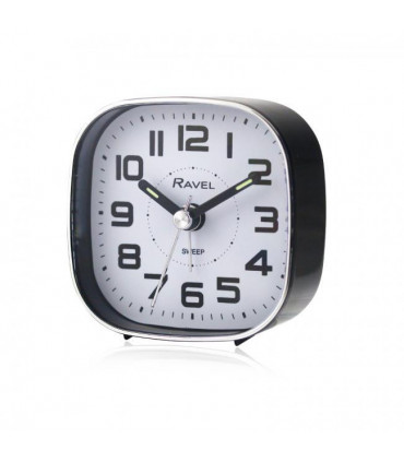 Ravel Petite Bedside Quartz Alarm Clock - Black RC038.3