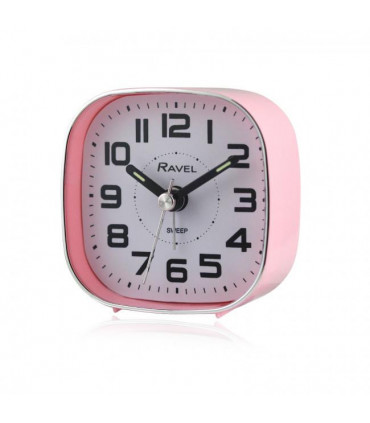 Ravel Petite Bedside Quartz Alarm Clock - Pink RC038.5