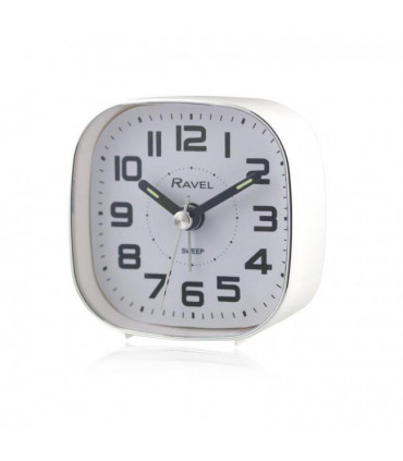 Ravel Petite Bedside Quartz Alarm Clock - White RC038.4