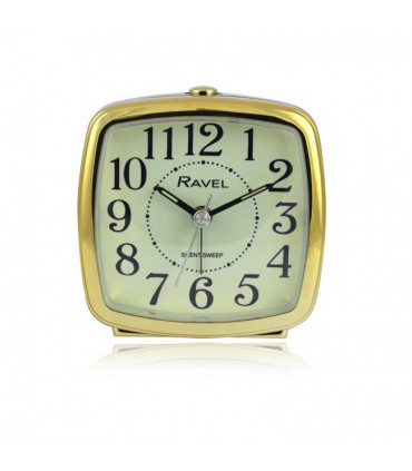 Ravel Retro Styled Small Size Bedside Quartz Alarm Clock - Black / Gold RC041.32
