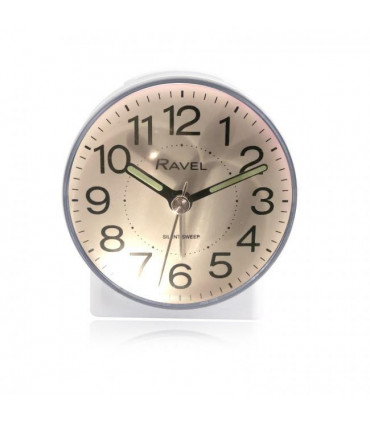 Ravel Round Mid Sized Bedside Quartz Alarm Clock RC039.4