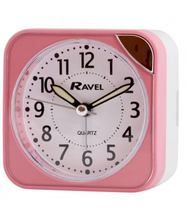 Ravel Small Square Quartz Travel Alarm Clock - Pink RC001.2