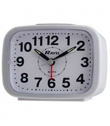 Ravel Square White Alarm Clock RC008.04