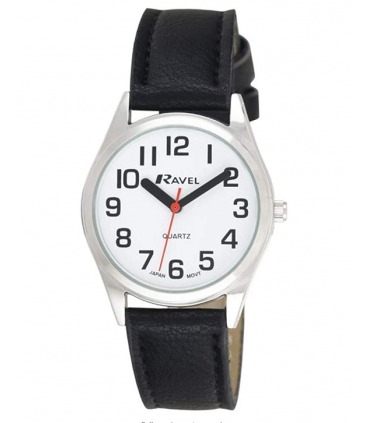 Ravel Womens Super Bold Easy Read Dial Silver Polished Round Case Watch R0125.01.2