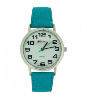 Ravel Unisex Classic Big Dial Blue Leather Strap Watch R0105.13.16A