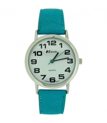 Ravel Unisex Classic Big Dial Blue Leather Strap Watch R0105.13.16A