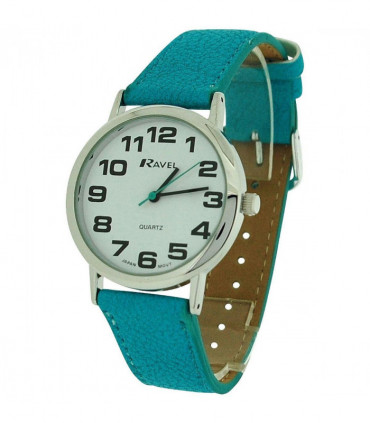Ravel Unisex Classic Big Dial Blue Leather Strap Watch R0105.13.16A
