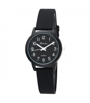 Ravel Girls & Boys Sports Black Silicone Watch R1813.3