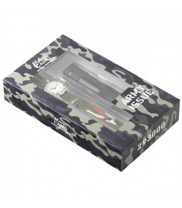 R4403 RAVEL CAMO KIDS WATCH & TORCH SET