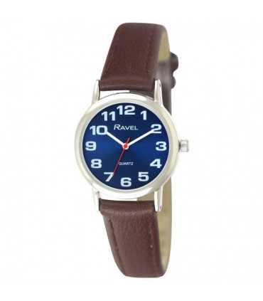 Ravel Women's Classic Blue Dial Brown Strap Watch R0105.49.2