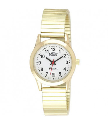 Ravel Womens Gilt Day/Date Expanding Bracelet Strap Watch R0706.19.2EX