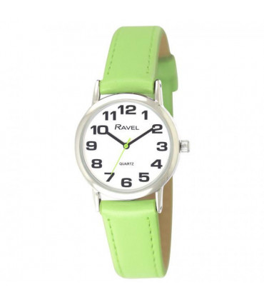 Ravel Women's Classic Lime Green Leather Strap Watch R0105.13.11LA