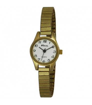 Ravel Ladies Cocktail White Dial with Gold Expander Watch R0207.01.2