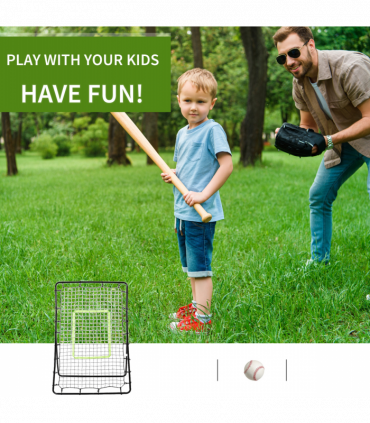 Rebounder Net Target Ball Kickback Baseball Training Equipment Play HOMCOM