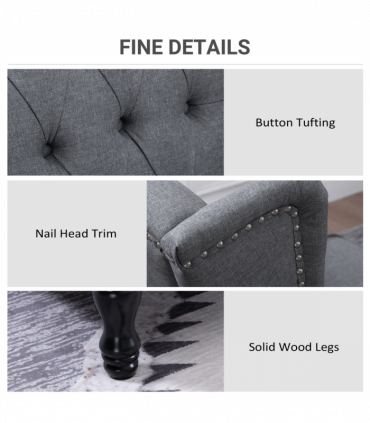 Recliner Armchair for Living Room Fabric Reclining Chair w/ Footrest Light Grey