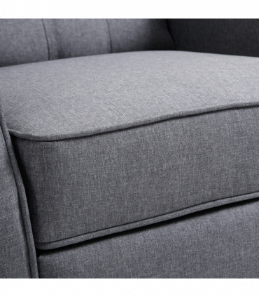 Recliner Armchair for Living Room Fabric Reclining Chair w/ Footrest Light Grey