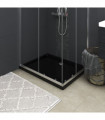 vidaXL Rectangular ABS Shower Base Tray Black 80x100 cm