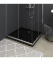 vidaXL Rectangular ABS Shower Base Tray Black 80x90 cm