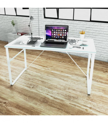 Rectangular Desk with Map Pattern