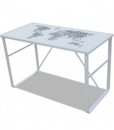 Rectangular Desk with Map Pattern