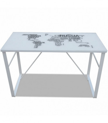 Rectangular Desk with Map Pattern