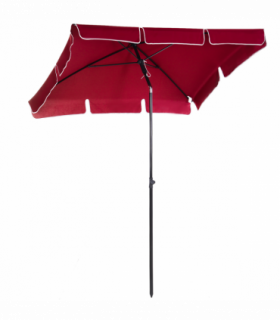 Red Rectangular Garden Parasol Aluminium Sun Umbrella Patio Garden Tilt 2x1.25M